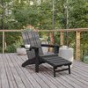 Flash Furniture Gray Adirondack Chair with Ottoman and Cupholder LE-HMP-1045-110-GY-GG